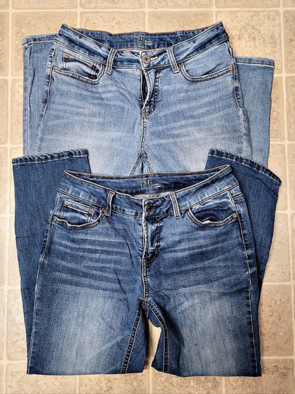 Time and Tru Straight Leg Blue Jeans Size 8P, Good Pair (2) JEANS 👖👖